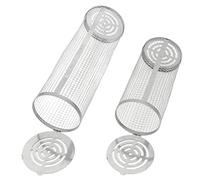 Tubo de Red para Barbacoa, Cesta Rodante para Asar, 2 Piezas Cilindro de Malla de Alambre de Acero Inoxidable Cesta de Malla para Barbacoa Jaula de Barbacoa para Cámping Picnic