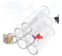 Tubo de reproducción de camarones: Refugio acrílico Transparente, Cueva del Tanque de | Accesorios duraderos de Vivienda de hábitat en escondite, tuberías multifuncionales seguras para pequeño