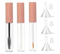Tubo de rímel vacío y varita, 3 tubos vacíos de brillo de labios de 10 ml, tubo de delineador de ojos transparente con inserciones de goma y embudos para aceite de ricino DIY Estilo 2; 1