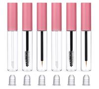 Tubo de rímel vacío y varita, 6 unidades de 10 ml transparentes vacíos para brillo de labios, tubo delineador de ojos, tamaño de viaje, botella de crema de pestañas recargable portátil con tapones de