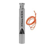 Tubo de seguridad para silbato para caminar, pipa de supervivencia hecha de titán | Detalles con un accesorio de cuerda | Herramienta de camping multifuncional | Accesorios de supervivencia robustos y