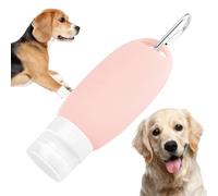 Tubo de silicona portátil: botella de viaje apretable de 90 ml con carabinón, recipiente líquido recargable, dispensador de aseo a prueba de fugas | Accesorio al aire libre para perros camping senderi