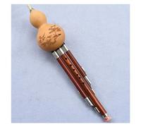 Tubo De Sonido De Caoba Tradicional Chino Hulusi, Calabaza Natural, Llave C/B, Flauta De Cucurbitácea Plana Hulusi Profesional (Color : C key)