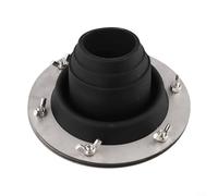 Tubo de techo intermitente, base de agujero de chimenea de tienda de campaña con cubierta de aislamiento de silicona para instalación de tuberías de estufa al aire libre de 4.5 cm-10 cm (negro)