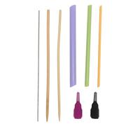 Tubo de tela Turner Pusher Pusher Juego de 3 piezas Tubo de tela de giro rápido Herramienta de giro de la tela 2 PPC Ajustable Pusente de dedos para coser el cosechador de metal
