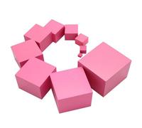 Tubo de Torre Rosa, Bloques apilables de Torre Rosa de Madera - Juguete de Torre de Cubo Juguete de Aprendizaje temprano Juguetes educativos preescolares de Navidad Regalos del día de los niños de