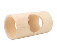 Tubo de túnel para hámster, 3 agujeros, centro de actividades de bambú para animales pequeños, para conejos enanos, jerbos pequeños, túnel de madera para hámster
