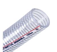 tubo de vacío de alta presión, Manguera reforzada con alambre de acero PVC, espesor pared 6 mm, longitud 3, pies 2 abrazaderas for tubería aire y agua(ID 114mm)