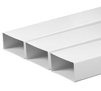 Tubo de ventilación, 55 x 110 mm, Longitud 0,5 m, de plástico, Canal Plano, para Campana extractora, Sistema de canales Planos, 50 cm de Largo
