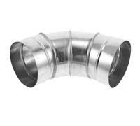 Tubo de Ventilación de Cocina Codo Redondo 90 Grados 150 MM | Hierro Galvanizado Plata, Diseño Espiral, Conexión Ajustada, para Campana Extractora y Estufa