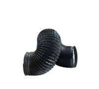 Tubo de ventilación de papel de aluminio de PVC de ∅ 200mm x 1m-6m, tubo de humo escalable Flexible compuesto negro, conducto de ventilador de salida de escape de cocina(1M_200MM)
