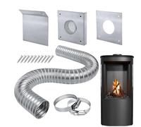 Tubo De Ventilación Para Estufa De Pellets,Kit De Aire Frío Exterior,Tubo de ventilación resistente al óxido - Kit de entrada de aire Diseño de ventilación eficiente Rendimiento robusto para tubería d