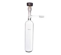 Tubo de vidrio de borosilicato de alto vacío con válvula de 0-4 mm y tornillo interior de 7# - Matraz resistente de 1 pieza for reacciones químicas(100ml)