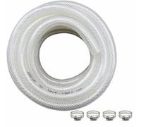 Tubo de vinilo de PVC transparente trenzado de alta presión de 1/2 pulgada de diámetro interior x 3/4 pulgadas de diámetro exterior - 50 pies, tubo de vinilo flexible, tubo de manguera de vinilo