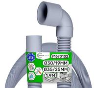 Tubo Desague de Lavavajillas Universal 1,9 m Interno Ø 30/19 mm Exterior Ø 35/25 mm Recto y en Angulo 45° con Código Original 91670102 para Candy - MADE IN EU - Garantía de 5 Años - ONIX TECH