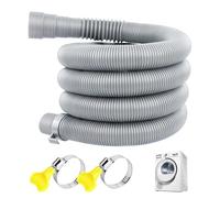Tubo Desague Lavadora 2m, Extensión de Tubo de Desagüe para Lavadora, Manguera Lavadoras, Manguera Lavavajillas universal para secadora y lavavajillas, con 2 adaptadores y conectores extensores