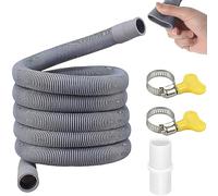 Tubo Desague Lavadora, Manguera Lavadora, Universal Manguera De Drenaje, Manguera De Desagüe, Manguera De Desagüe Universal, Con Abrazaderas De Manguera, Gris, Para Lavadoras, Lavavajillas(2 Metros)