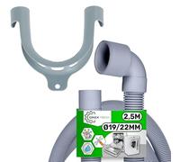 Tubo Desague Lavadora y Lavavajillas 2,5 m Ø 19/22 mm Recto y en Angulo 90° - Garantía de 5 Años - ONIX TECH