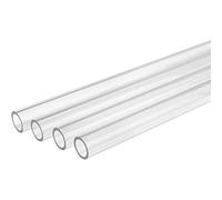 Tubo duro transparente refrigerado por agua para computadora, sin chaflán, 16 mm de diámetro exterior, 12 mm de diámetro interior, 500 mm de longitud, transparente, paquete de 4