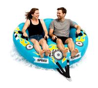 Tubo Elevador Inflable remolcable para Deportes acuáticos, balsa de Remolque Flotante para Dos Personas, lanchas/Tubos/remolques inflables con Asientos Dobles, vejiga de PVC, Almohadilla de Espuma,