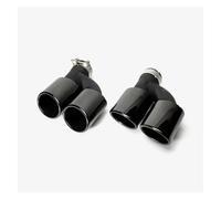 Tubo Escape 1 Par De Boquillas De Silenciador De Tubo De Escape Trasero De Acero Inoxidable Dobles para A4 A5 A6 A7 hasta S4 S5 S6 S7 Silenciador Escape Coche(Negro)