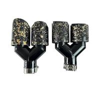 Tubo Escape 1 Pieza De Fibra De Carbono En Forma De Y, Tubo Escape Coche Bronceado, Decoración Boca Con Punta De Garganta Y Cola Silenciador(66mmIN-89mmOUT left)