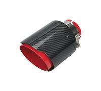 Tubo Escape 1 Pieza De Silenciador Tubo Escape Coche Punta Escape Universal Tubo Rojo Borde Recto Carbono Negro Brillante Silbato Escape Coche(Inlet60 Outlet101)