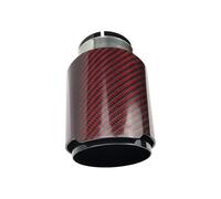 Tubo Escape 1 Pieza De Tubo De Escape De Fibra Carbono Rojo para Coche Piezas Punta Tubo Escape De Coche Modificadas Universalmente Turbocompresor Coche(In60mm out101mm)