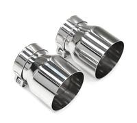 Tubo Escape Automóvil 2 Piezas Para F22 F23 Para M235i Para M240i F20 F21 Para M135i Para M140i F30 F31 Para M335i ID60mm Punta Escape Silenciador Escape Para Coche(Plata)
