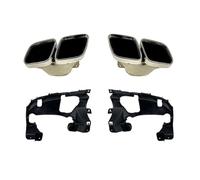 Tubo Escape Automóvil Difusor De Parachoques Trasero Y Silenciador Tubo Escape Para Mercedes Para Benz W167 GLE53 GLE63 Para AMG 2020-2022 Silenciador(Plata)