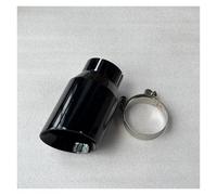 Tubo escape coche 1 Boquilla De Escape De Acero Inoxidable Negra Silenciador Universal Punta de silenciador(ID 80MM-OD 101MM)