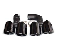Tubo escape coche 1 Par De Puntas De Escape Cuádruples Para X4 30i G02 2018-2021 Mejora El Silenciador De Parachoques Estilo X4M Boquilla Escape Punta de silenciador(Black B)