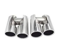 Tubo escape coche 1 Par De Puntas De Tubo De Escape Para 535i 535d F10 F11 Actualización Para Escape Silenciador Acero Inoxidable Con Aspecto M5 Punta de silenciador(Silver B)