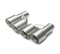 Tubo escape coche 1 Par Puntas Tubo Escape Para 535i 535d F10 F11 F18 Actualización Parachoques Para M5 Silenciador Tubo Escape Cuádruple De Escape Punta de silenciador(Silver B)