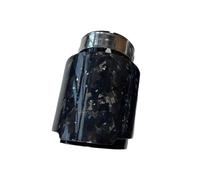Tubo escape coche 1 Pieza De Punta Escape Individual Para Modificación De Coche Tubo Negro Brillante Silenciador Forjado Boquilla De Escape Universal Punta de silenciador(ID 76MM-OD 89MM)
