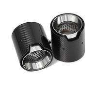 Tubo escape coche 2 Piezas Para Serie 2 F22 F23 Para M235i Para M240i F20 F21 Para M135i Para M140i Punta Escape Fibra Carbono ID60mm Punta De Silenciador Punta de silenciador(Plata)