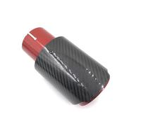 Tubo escape coche Accesorios Para Coche 1 Pieza De Silenciador De Escape Universal De Acero Inoxidable Rojo Y Carbono Brillante. Punta de silenciador(ID 86mm-OD 114mm)