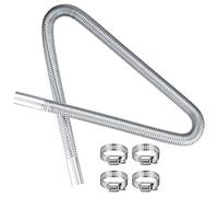 Tubo Escape Coche Calentador, 25 mm x 120 cm Manguera de Escape para Generadores, Tubo de Escape Coche de Acero Inoxidable para Calentador de Estacionamiento Diésel Automóvil, con 4 Abrazaderas
