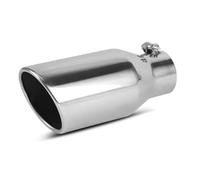 Tubo Escape Coche Entrada 63 Mm 2,5" Salida 101 Mm 4" Tubos Escape Automóvil Punta Silenciador Extremo Trasero Tubo Silenciador Universal Acero Inoxidable