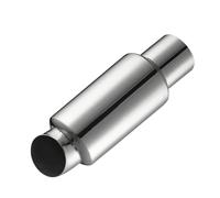 Tubo Escape Coche Motocicleta Universal De Acero Inoxidable ID 51mm 63mm 76mm Estilo De Escape Silenciador Punta De Tubo De Cola Tubo Cola Coche(Silver 76MM)