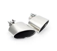 Tubo escape coche Para A3 A4 A5 A6 A7 Para RS3 RS4 RS5 RS6 RS7 Boquilla De Escape Ovalada Silenciador Del De Escape Punta de silenciador(Plata)