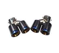 Tubo Escape Coche Para BMW 2021 2022 2023 G23 M440i G20 G21 M340i G42 M240i 4 Salidas Cabezal Escape Fibra Carbono Plata Brillante Tuberia Escape Silenciador Tubo (Color : Azul)
