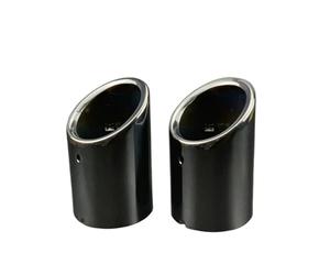 Tubo escape coche Punta de extremo para escape coche, 2 uds., para tubo entrada para Audi A5, acero inoxidable 88mm, garganta trasera(Negro)