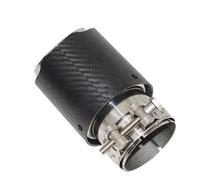Tubo Escape Coche Punta Escape Universal Fibra Carbono Mate Coche Escape Silenciadores Boquilla Recta Acero Inoxidable Plateado(77mm-114mm)
