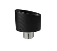 Tubo Escape Coche Punta Silenciador Fibra Carbono Mate Universal Coche Decoración Boquilla Tubo Escape Ovalada 150mm Inclinable Izquierda Derecha(Polishing-51mm)