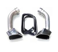 Tubo Escape Coche Silenciador Acero Inoxidable 304 Boquilla Tubo Escape Accesorios Repuesto Para BMW X5 E70 2008-2013(Silver Set A)