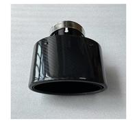 Tubo escape coche Silenciador De Tubo De Escape Negro Brillante Ovalado De Acero Inoxidable Para Coche Modificación De Accesorios Punta de silenciador(ID 73MM-OD 150MM)