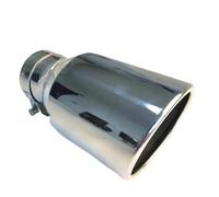 Tubo Escape Coche Silenciador Escape Para Automóvil Acero Inoxidable Plateado Calibre Grande 114 Universal Con Garganta Oblicua(51MM IN-101MM OUT)