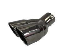 Tubo Escape Coche Silenciador Tubo Inclinado Atornillado Punta Doble Doblada Para Coche 63 76MM Inoxidable Chapado Titanio Negro(76mm)