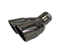 Tubo Escape Coche Silenciador Tubo Inclinado Atornillado Punta Doble Doblada Para Coche 63 76MM Inoxidable Chapado Titanio Negro(63mm)